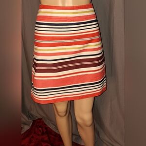 LOFT OUTLET/ multicolor horizontal stripes skirt/ size 8